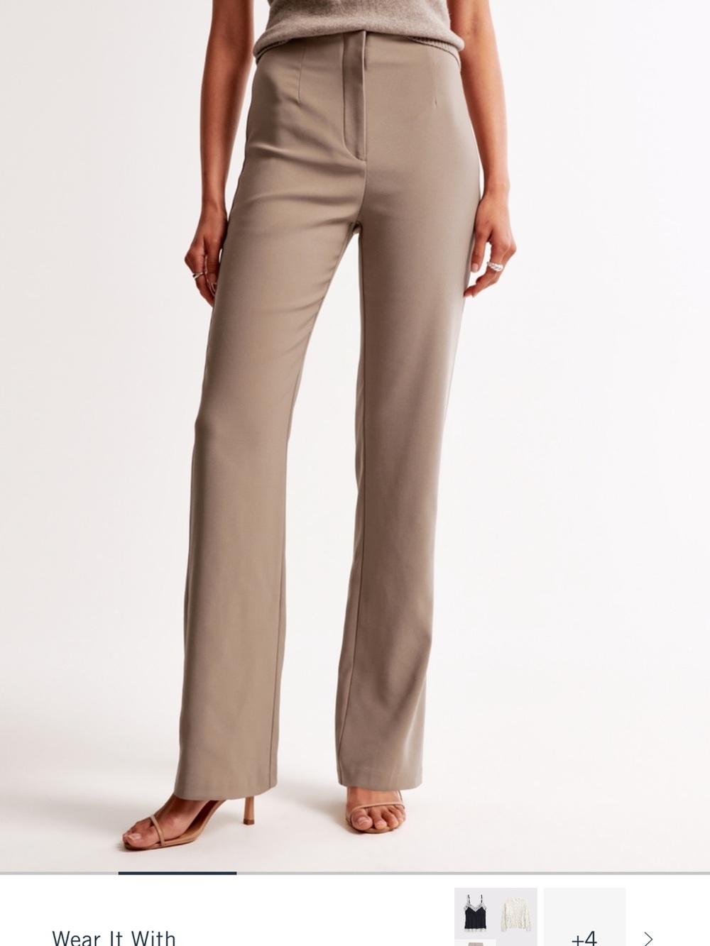Abercrombie & Fitch Taupe Boot-Cut Dress Pants